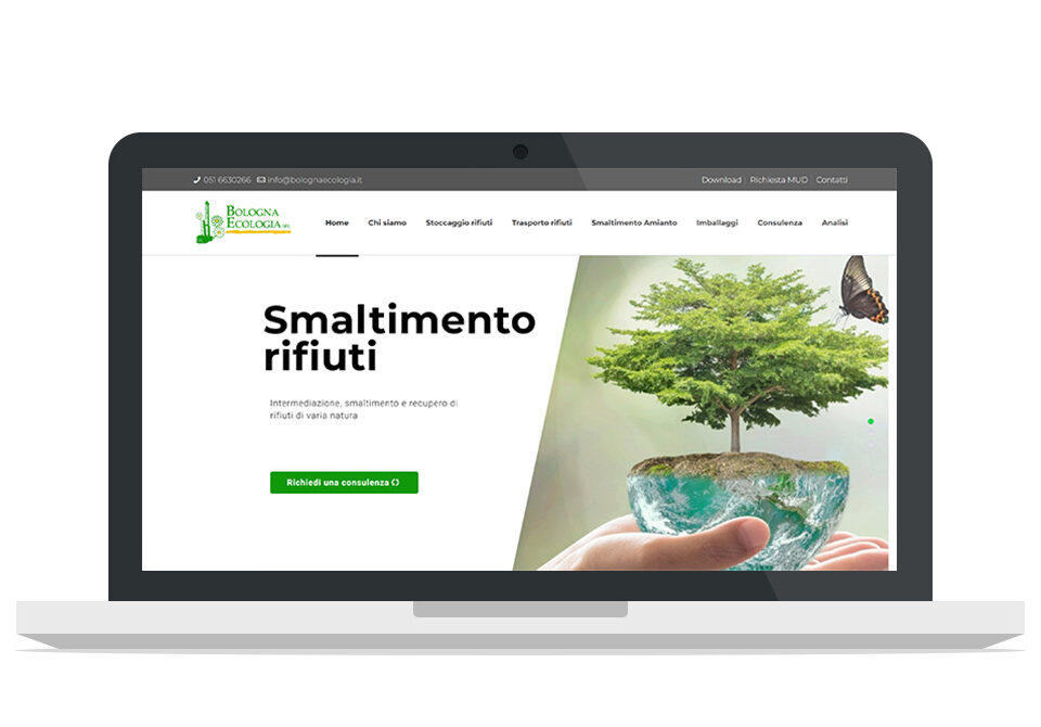 Sito web Bologna Ecologia - visualizzazione desktop