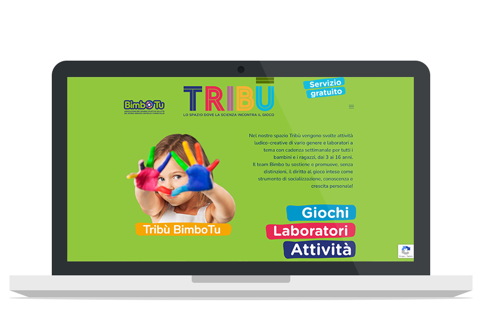 Sito web Tribù Bimbo Tu - visualizzazione desktop