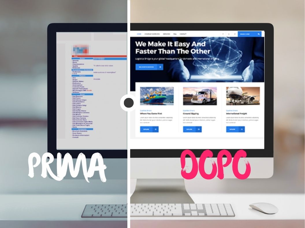 Restyling sito web: confronto tra versione vecchia e nuova