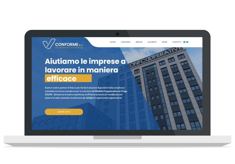 immagine sito web realizzato per CONFORME srl